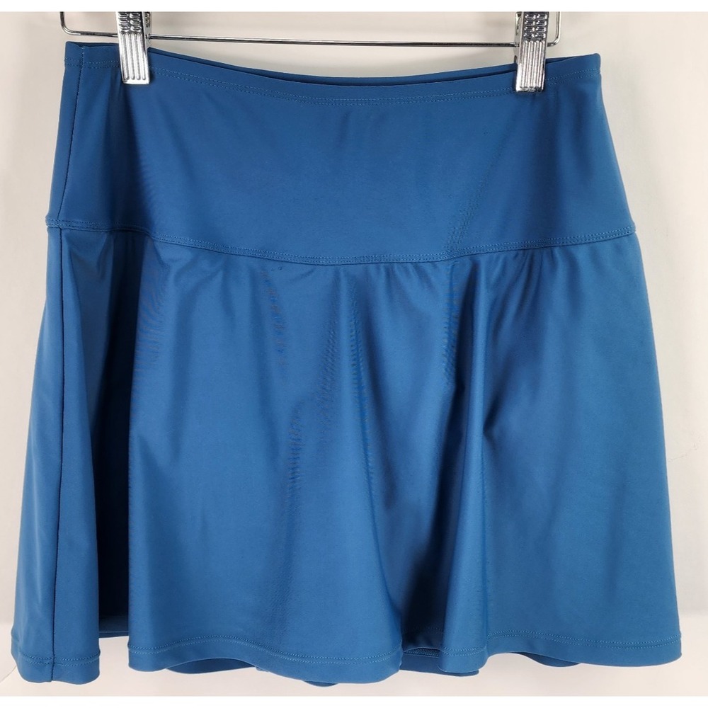 Shapermint Essentials Swim Skirt Women's L High Waisted Full Coverage Blue Skort